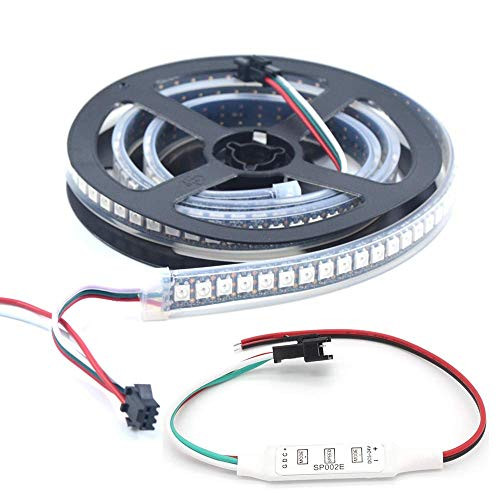 WESIRI WS2812B LED Strip Lights 3.2ft 1M WS2812B 144LEDs Programmable Individual Addressable WS2811 Built-in 5050 RGB LED Strip IP67 Waterproof DC5V with Mini Controller 