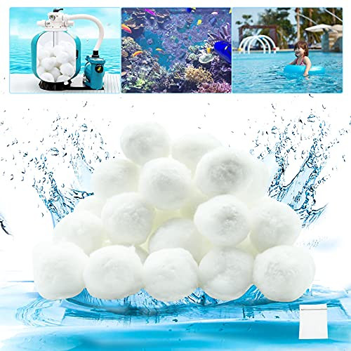 YUESUO1.5 lbs Pool Filter Balls Eco-Friendly Fiber Filter Media for Swimming Pool Sand Filters -Equals 50 lbs Pool Filter Sand-