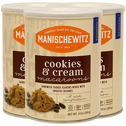 Manischewitz Cookies  and  Cream Macaroons Kosher For Passover 10 oz.Pack of 3.