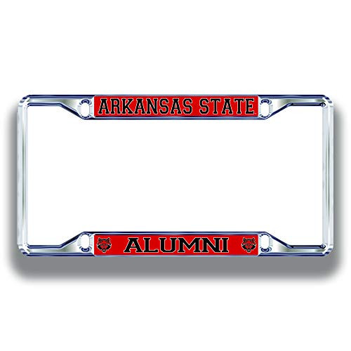 Elite Fan Shop Arkansas State Red Wolves License Plate Frame Alumni - Silver
