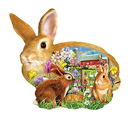 SUNSOUT INC Springtime Bunnies Shaped 1000 pc Jigsaw Puzzle by Artist- Lori Schory
