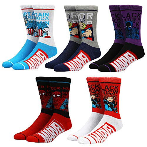 Marvel Avengers Character Crew Socks -5-Pack-