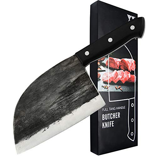 XYJ Serbian Chef Knife Handmade Forded Butcher Knife High Carbon Clad Steel Meat Vegetable Cleaver Full Tang Handle Kitchen Camping Hunting Knife XYJ Serbian Chef Knife Handmade Forded Butcher Knife High Carbon Clad Steel Meat Vegetable Cleaver Full Tang Handle Kitchen Camping Hunting Knife