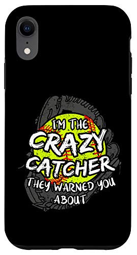 iPhone XR Crazy Catcher Softball Lovers Bat Ball Baseball Women Case