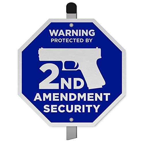 VinMea Personalized Metal Signs for Outdoors Protected by 2ND Amendment Security Yard Sign Aluminum Sign 8" X 12"