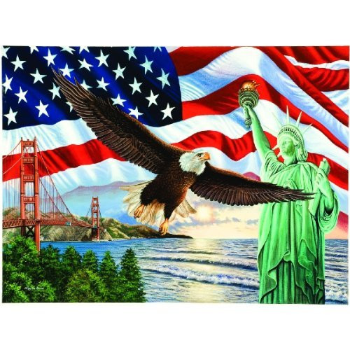SUNSOUT INC from Sea to Shining Sea - American Flag Bald Eagle Liberty Puzzle - 1000 pc Jigsaw Puzzle