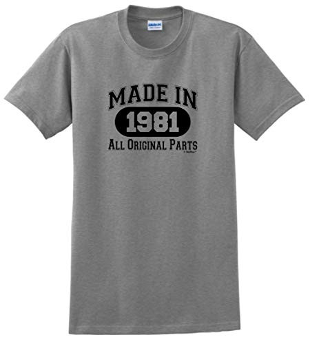40th Birthday Gift Made 1981 Original T-Shirt Large Sport Grey