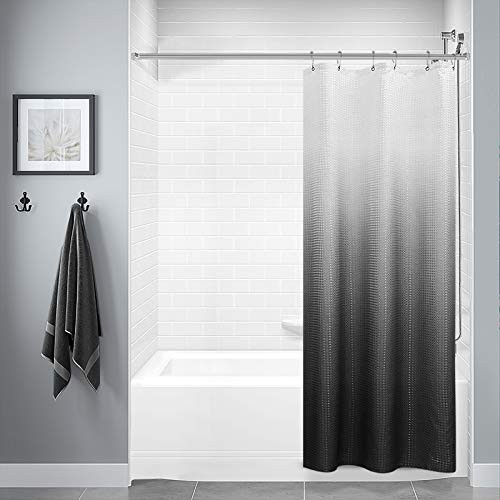 Black Stall Small Shower Curtain Half Size 36x72 Inch, Narrow Polyester Ombre Shower Curtains for Bathroom, Waterproof Shower Curtain Liner with 6 Hooks,Machine Washable -36 x 72 inch, Black- Black Stall Small Shower Curtain Half Size 36x72 Inch, Narrow Polyester Ombre Shower Curtains for Bathroom, Waterproof Shower Curtain Liner with 6 Hooks,Machine Washable -36 x 72 inch, Black-
