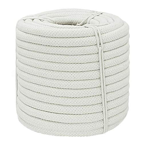 YUZENET Solid Braided Cotton Rope -3/8 inch x 100 ft- Thick Utility Rope