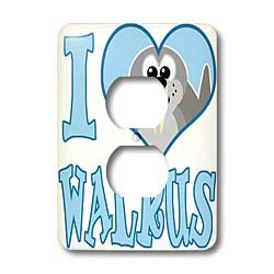 3dRose Lsp_102158_6 I Heart Love Walrus Cartoon 2 Plug Outlet Cover