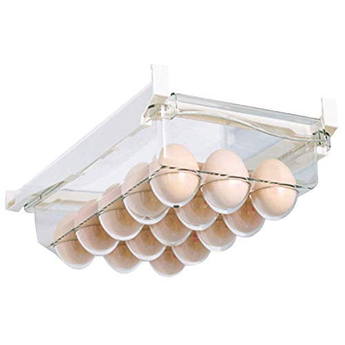 Refrigerator Drawers? Pull Out Refrigerator Storage Drawers? Egg Storage Container for Refrigerator? Fit for Fridge Shelf Under 0.6"-1-grid- -Egg Organizer Bins-