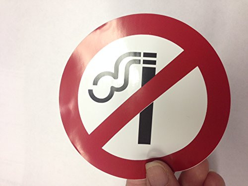 Highway Traffic Supply 4 Pack of NO SMOKING 4'' Dia Sign Decal Sticker Window Door Wall stop smoke logo