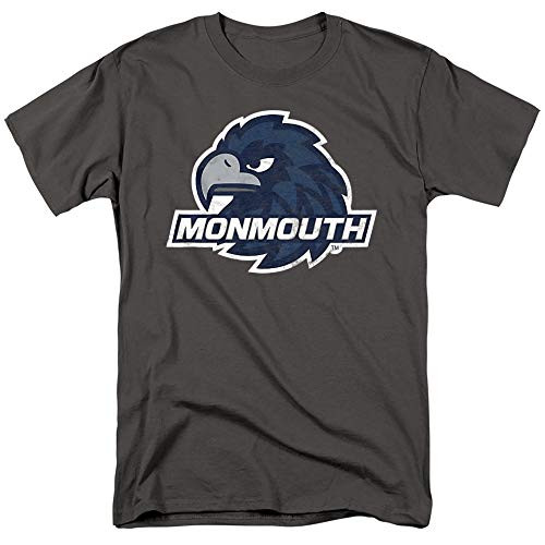 Monmouth University Official Distressed Primary Unisex Adult T Shirt, Charcoal, Large Monmouth University Official Distressed Primary Unisex Adult T Shirt, Charcoal, Large