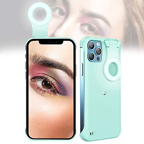 Selfie Case for iPhone 11 Pro Max, Selfie Ring Light Case for iPhone 11 Pro Max, LED Luminous Selfie Light Up Case for iPhone 11 Pro Max to Tiktok/Live Streaming/Makeup/Photos/YouTube Video - Green