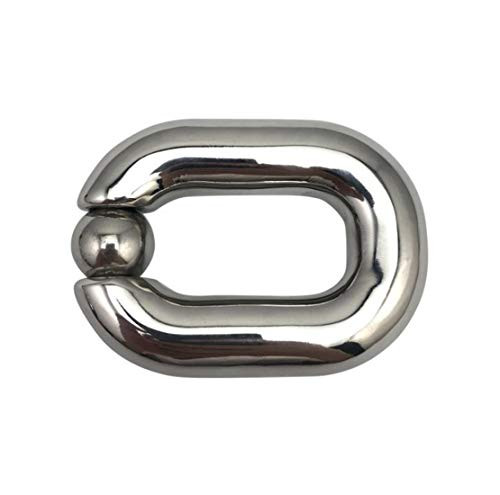 Male Oval Ball Stretcher Weight Stainless Steel Men Penis Ring Ball Stretchering Chastity Ring -Inside Size- 45 * 20MM, Weight 6.7oz-