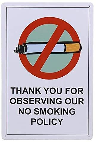 EDDIOAN Thank You for Stop Smoking Funny Tin Sign Bar Pub Garage Diner Cafe Home Wall Decor Art 8X12 Inch