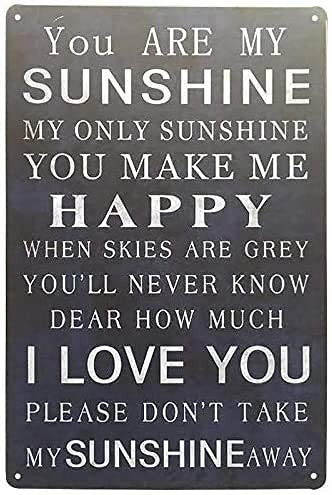 EDDIOAN You are My Sunshine Funny Tin Sign Bar Pub Garage Diner Cafe Home Wall Decor Art 8X12 Inch