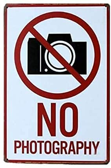 EDDIOAN No Photography Funny Tin Sign Bar Pub Garage Diner Cafe Home Wall Decor Art 8X12 Inch