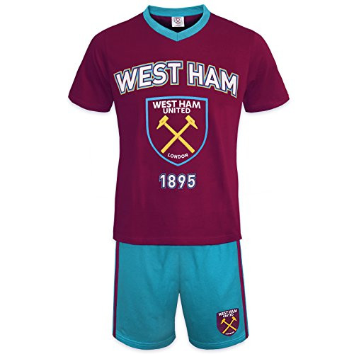 West Ham United FC Official Soccer Gift Mens Loungewear Short Pajamas Medium Claret West Ham United FC Official Soccer Gift Mens Loungewear Short Pajamas Medium Claret