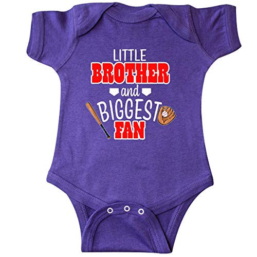 inktastic Little Brother and Biggest Fan- Infant Creeper Newborn Purple 3b1bf