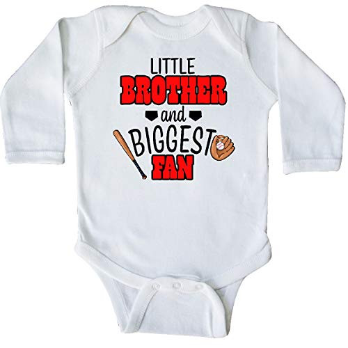 inktastic Little Brother and Biggest Fan Long Sleeve Creeper Newborn White 3b1c0