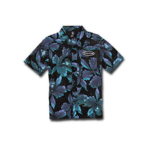 Volcom Little Boy's Resorto Vallarta Short Sleeve Button Up Shirt Light Purple