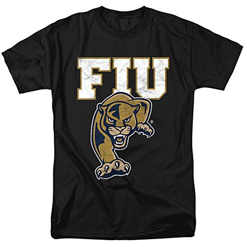 Florida International University Official Distressed Primary Unisex Adult T Shirt,Black, Small Florida International University Official Distressed Primary Unisex Adult T Shirt,Black, Small