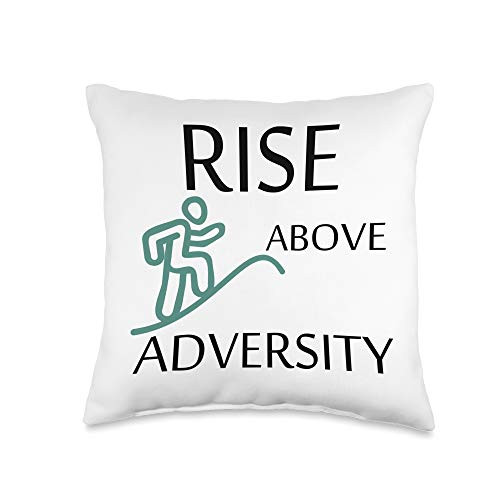 DBY-INK -Pillows- Rise Above Adversity Inspirational Hill Climbing Positive Throw Pillow, 16x16, Multicolor