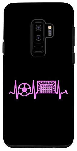 Galaxy S9 plus Pink Soccer Heartbeat Goal and Soccer Ball Case