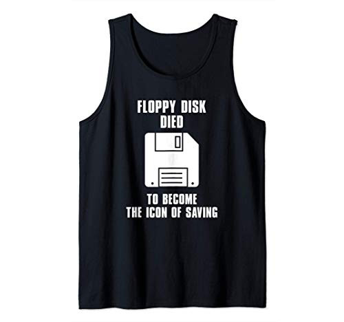 Funny floppy disk retro nerdy geek storage cloud gift idea Tank Top