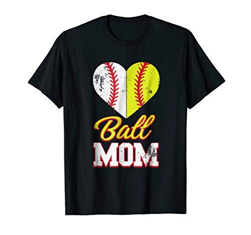 Funny Softball Mom T-Shirt Ball Mom Softball Baseball Tee