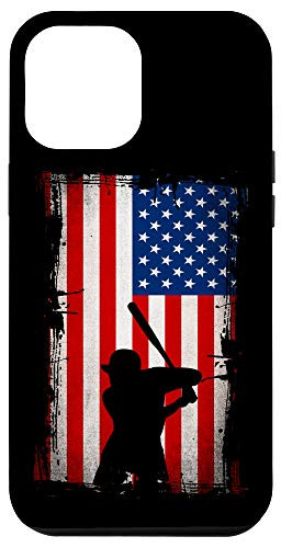 iPhone 12 Pro Max USA American Flag Baseball Player Fan Gift Case