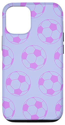 iPhone 12/12 Pro Cute Pink and Purple Soccer Ball Illustration Pattern Case
