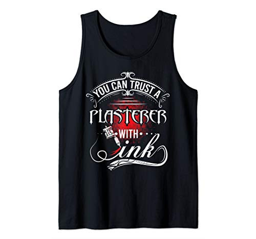Funny, Tattoo, 'You can Trust a Plasterer with Ink' Tank Top
