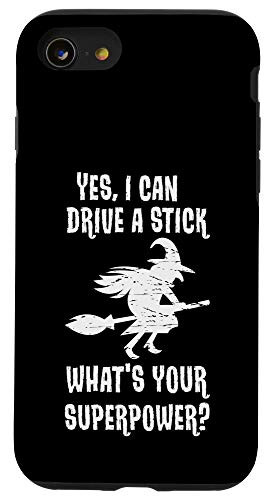 iPhone SE -2020- / 7 / 8 Funny Witch Broom Flying Design for Halloween Fans Case