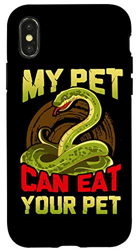 iPhone X/XS My Pet Can Eat Your Pet Funny Snake Joke Ball Python Reptile Case
