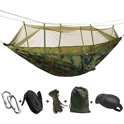 HappyGo Camping Hammock with Net Tree Strap Lightweight Nylon Parachute Hammock with Bug Mosquito Net,Portable Hammock for Backpacking Travel Backyard Beach Outdoor Support to 440lbs HappyGo Camping Hammock with Net Tree Strap Lightweight Nylon Parachute Hammock with Bug Mosquito Net,Portable Hammock for Backpacking Travel Backyard Beach Outdoor Support to 440lbs