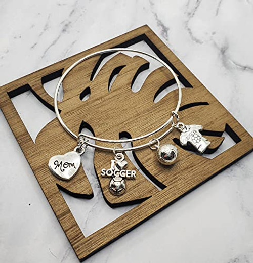 Soccer Mom Stainless Steel Expandable Charm Bracelet For Any Occasion