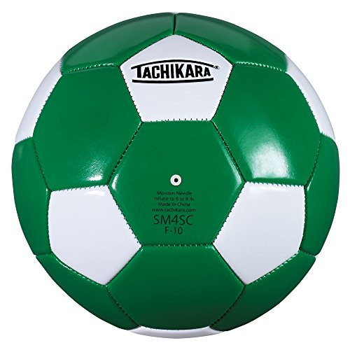 Tachikara SM4SC dual colored soft PU soccer ball, size 4 -kelly/white-.