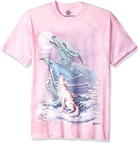 The Mountain Dragon Wolf Moon Adult T-Shirt, Pink, Medium