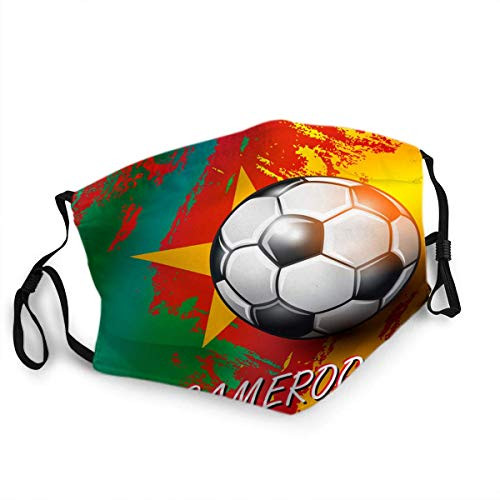 Comfortable Printed mask,Soccer Ball On Cameroon Flag?Windproof Facial decorations for man and woman