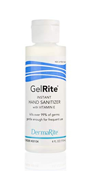GelRite Gel Hand Sanitizer - 4 Ounce Bottle, 24 Pack Case - 65 percent Alcohol - No Rinse, Water Free - Kills 99.99 percent of Germs - Moisturizes with Vitamin E - Instant GelRite Gel Hand Sanitizer - 4 Ounce Bottle, 24 Pack Case - 65 percent Alcohol - No Rinse, Water Free - Kills 99.99 percent of Germs - Moisturizes with Vitamin E - Instant