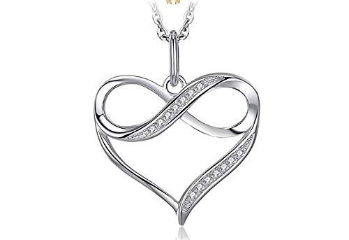 Bansriracha Love Heart Silver Pendant Necklace 925 Sterling Silver Choker Statement Necklace Women Silver 925 Jewelry WithoutChain 4.9