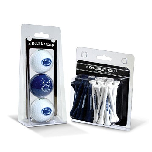Team Golf NCAA Penn State Nittany Lions Logo Imprinted Golf Balls -3 Count-  and  2-3/4" Regulation Golf Tees -50 Count-, Multi Colored