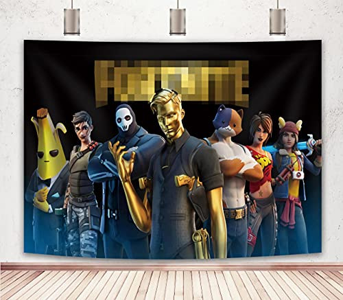 Battle Royale Backdrop Video Game Happy Birthday Party Supplies Boys Baby Shower Banner Decor Background Photography Booth Props -7x5ft-210cmx150cm--