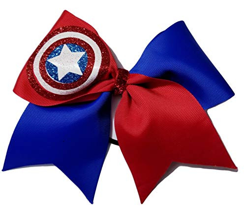 Cheer Bows Blue and red Captain America Hair Bow