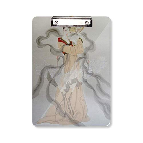 Folding Fan Beauty Chinese Painting Clipboard Folder Writing Pad Backing Plate A4