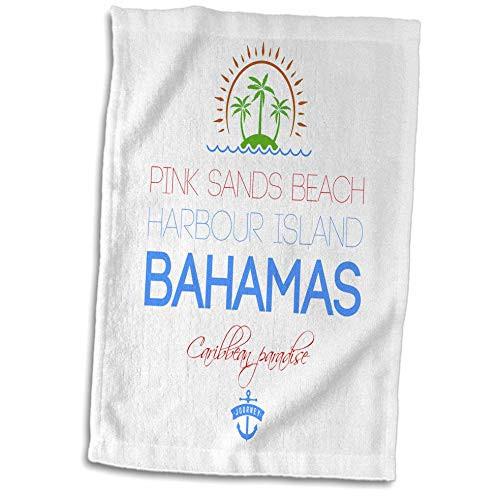 3dRose Alexis Design - Caribbean Beaches Bahamas - Pink Sands Beach, Harbour Island, Bahamas. Summer vacation gift - 15x22 Hand Towel -twl_318420_1-