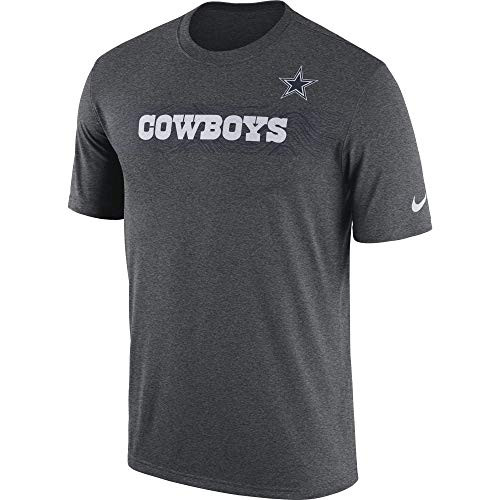 NFL Dallas Cowboys Mens Nike Legend Sideline Tee, Charcoal Heather, Medium