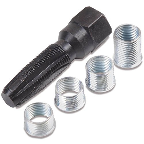 Qbace 14mm Spark Plug Re-thread Rethread Rethreader Repair Tap Tool Reamer Inserts Kit